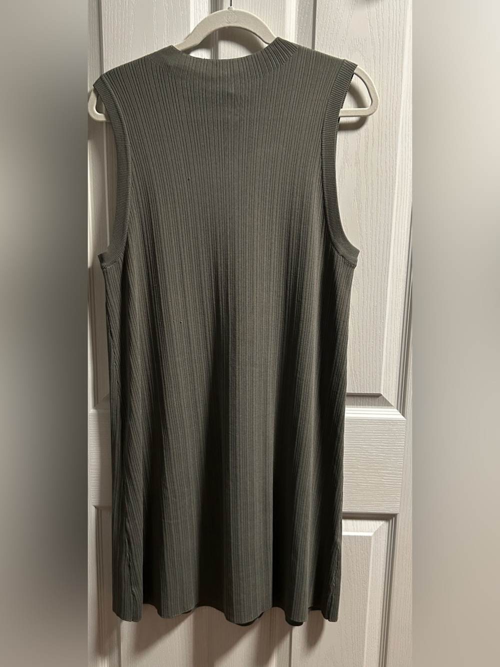 Zara Olive Ribbed Sleeveless Tank Dress